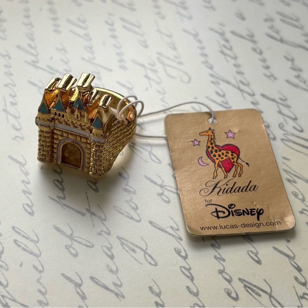 Disney Gold Princess Castle Ring by Kidada Size 8
